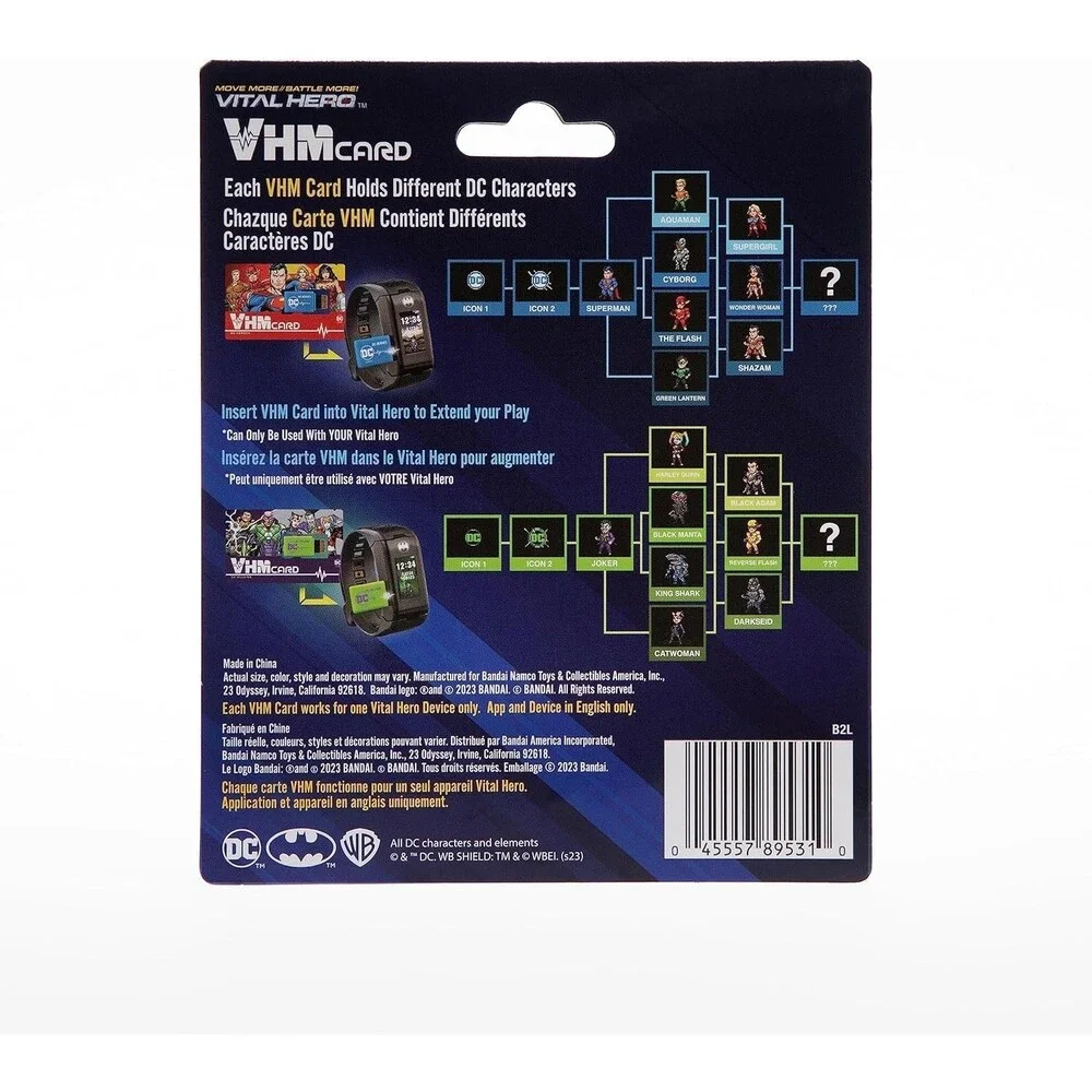 Bandai DC Memory Card Pack – DC Superhero Cards for Vital Hero Batman Band